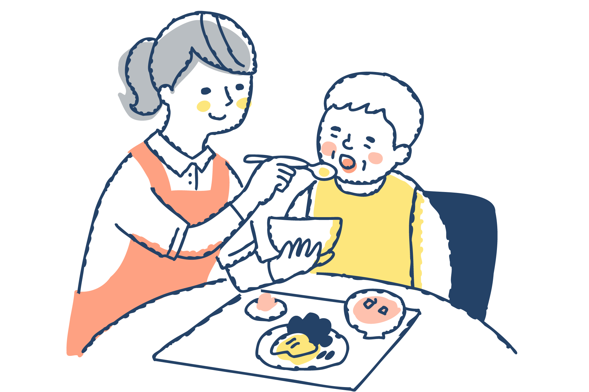 食事介助のイメージイラスト