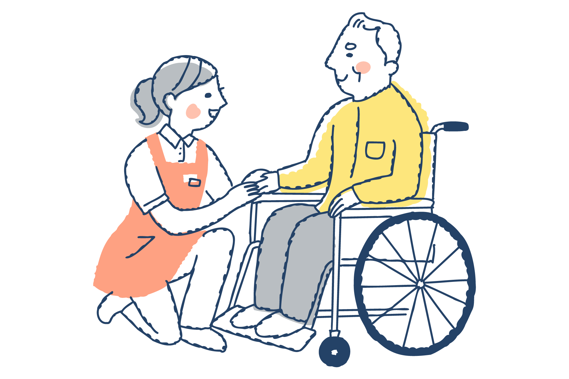 移動・移乗介助のイメージイラスト